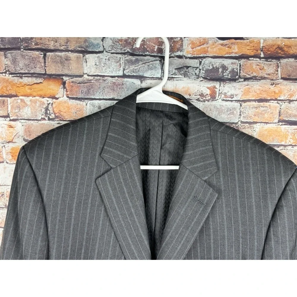 Michael Kors Marshall Fields Black Striped 3-Button Sports Suit Jacket 41 Reg
